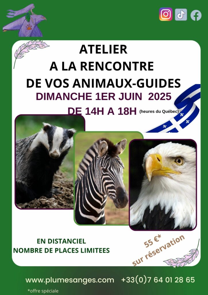 atelier sur les animaux guides spécial québec en juin par Plumes d'Anges