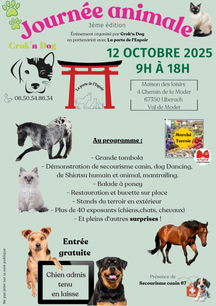 Plumes d'Anges sera à la journée animale à Uberach- Bas Rhin-Alsace